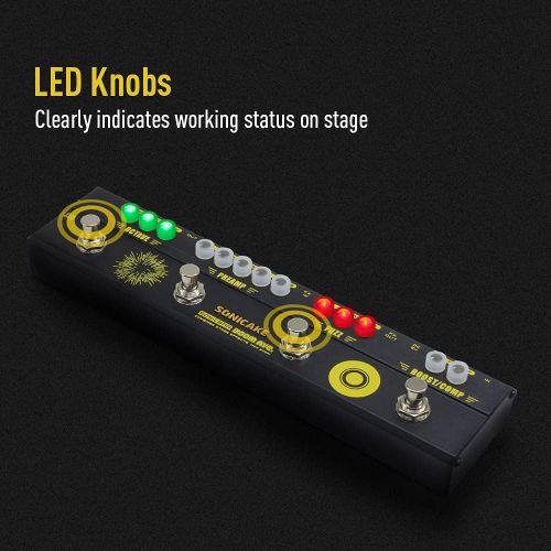  SONICAKE BOOM Ave. Bass Preamp DI Box Multi Effects Compressor Boost Fuzz Octave Pedal with FX Loop