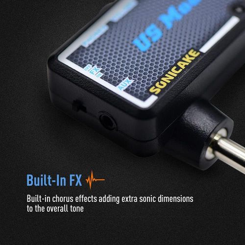  SONICAKE US Madness Plug-In USB Chargable Portable Pocket Guitar Bass Headphone Amp Carry-On Bedroom Effects
