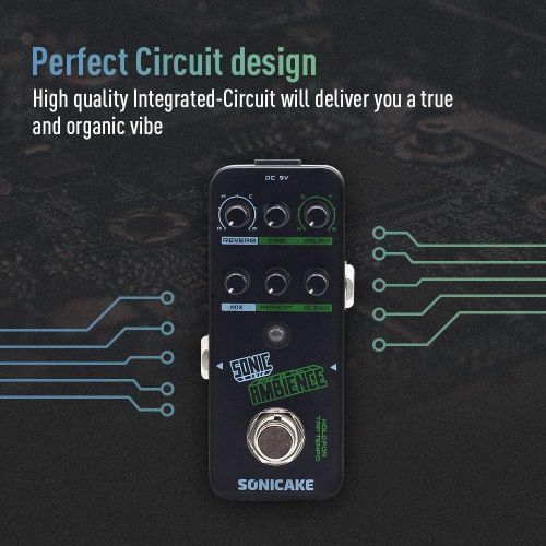  SONICAKE Delay Reverb Pedal Sonic Ambience Multi Mode Tap Tempo Delay and Reverb Guitar Bass Effects Pedal (delay/reverb)