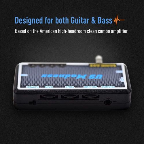 [아마존베스트]SONICAKE US Madness Plug-In USB Rechargeable Portable Guitar Bass Headphones Amp, Carry-On, Bedroom Effects