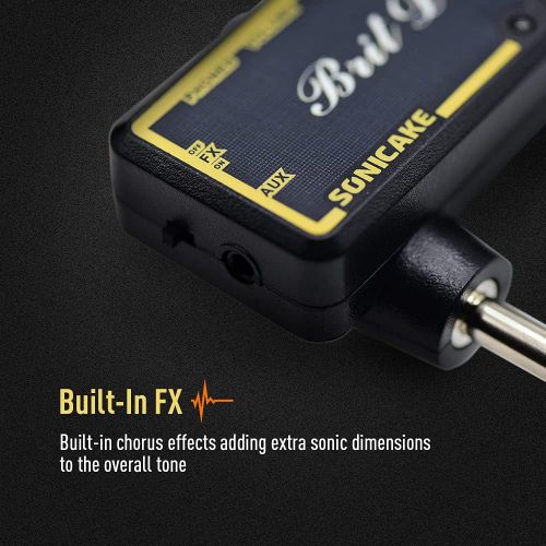  [아마존베스트]SONICAKE Brit Drive Plug-In USB Rechargeable Portable Pocket Guitar Headphone Amplifier to Take Away