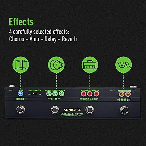  [아마존베스트]SONICAKE RockStage Multi Effects Classic Rock Sound Distortion Chorus Delay Reverb Cab SIM Guitar Pedal