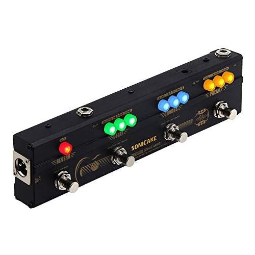  [아마존베스트]SONICAKE Sonic Wood Acoustic Guitar Preamp DI Box Multi Effects Chorus Delay Reverb Pedal with XLR Output