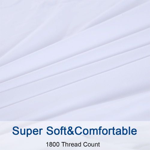  [아마존 핫딜] [아마존핫딜]SONORO KATE Bed Sheets Set Sheets Microfiber Super Soft 1800 Thread Count Luxury Egyptian Sheets 16-Inch Deep Pocket Wrinkle Fade and Hypoallergenic - 6 Piece (Full, White)