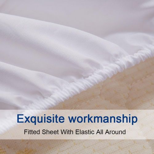  [아마존 핫딜] [아마존핫딜]SONORO KATE Bed Sheets Set Sheets Microfiber Super Soft 1800 Thread Count Luxury Egyptian Sheets 16-Inch Deep Pocket Wrinkle Fade and Hypoallergenic - 6 Piece (Full, White)