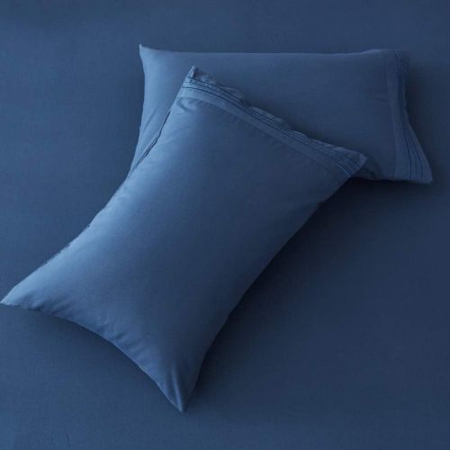  [아마존 핫딜] [아마존핫딜]Sonoro Kate Bed Sheet Set Super Soft Microfiber 1800 Thread Count Luxury Egyptian Sheets 18-Inch Deep Pocket Wrinkle and Hypoallergenic-4 Piece(Queen, Navy Blue)