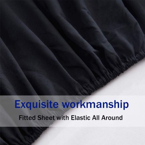  [아마존핫딜][아마존 핫딜] SONORO KATE Bed Sheets Set Sheets Microfiber Super Soft 1800 Thread Count Egyptian Sheets 16-Inch Deep Pocket Wrinkle Fade and Hypoallergenic - 6 Piece (Black, Queen)