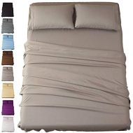 [아마존핫딜][아마존 핫딜] SONORO KATE Sonoro Kate Bed Sheet Set Super Soft Microfiber 1800 Thread Count Luxury Egyptian Sheets 18-Inch Deep Pocket Wrinkle and Hypoallergenic-4 Piece(King Grey)