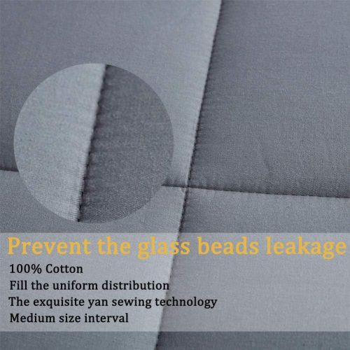  [아마존핫딜][아마존 핫딜] SONORO KATE Weighted Blanket(12 lbs, 48x72, Twin Size) - 100% Cotton Material - with Glass Beads Heavy Bed Blanket Dark Grey