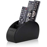 [아마존핫딜][아마존 핫딜] SONOROUS Remote Control Holder with 5 Compartments (Black) - PU Leather TV Remote Organizer - Remote Caddy Desktop Organizer for TV Remote, DVD, Controllers - Media Accessory Storage & Orga