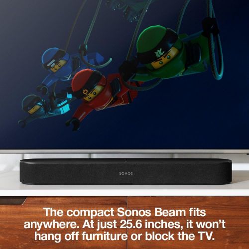 소노스 [아마존베스트]All-new Sonos Beam and Long Cable. Compact Smart TV Sound bar with Amazon Alexa voice control built-in. Wireless Sound System and Music Streaming for your home. (Black)