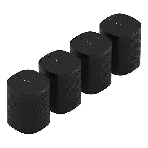 소노스 [아마존베스트]Sonos One (Gen 2) Multi-Room Voice Controlled Smart Speakers Bundle (4-Pack) - Black