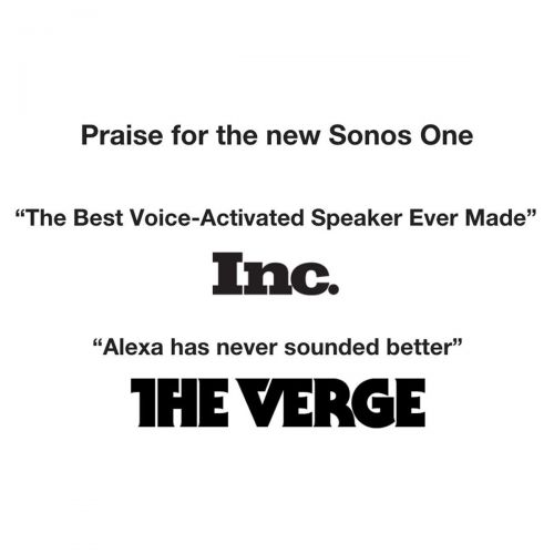 소노스 Sonos One (Gen 2) Three Room Set Voice Controlled Smart Speaker with Amazon Alexa Built in (3-Pack Black)