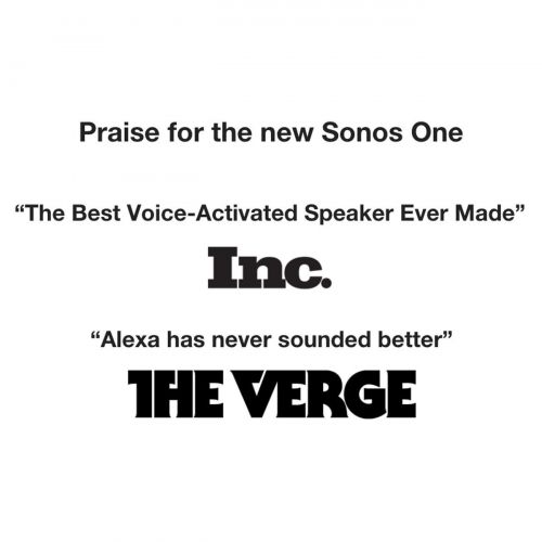 소노스 All-new Sonos One  2-Room Voice Controlled Smart Speaker with Amazon Alexa Built In (Black)