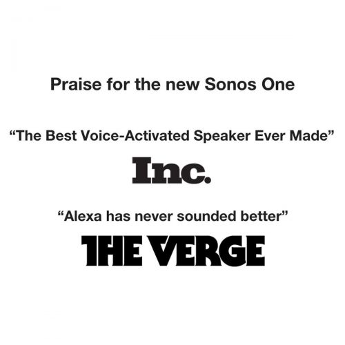 소노스 Sonos One (Gen 2) Four Room Set Voice Controlled Smart Speaker with Amazon Alexa Built in (4-Pack Black)