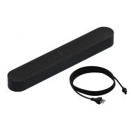 All-new Sonos Beam and Short Cable. Compact Smart TV Sound bar with Amazon Alexa voice control built-in. Wireless Sound System and Music Streaming for your home. (Black)