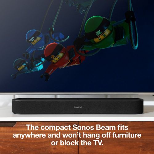 소노스 All-new Sonos Beam and Short Cable. Compact Smart TV Sound bar with Amazon Alexa voice control built-in. Wireless Sound System and Music Streaming for your home. (Black)