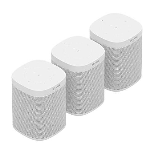 소노스 Sonos One (Gen 2) Three Room Set Voice Controlled Smart Speaker with Amazon Alexa Built in (3-Pack White)