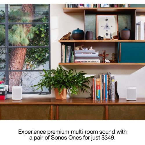 소노스 Three Room Set with all-new Sonos One - Smart Speaker with Alexa voice control built-In. Compact size with incredible sound for any room. (Black)