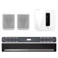 Sonos 5.1 Surround Set - Home Theater System with Playbar with Wall Mount Kit, Sub and 2 Sonos Ones (White)