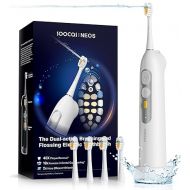 SOOCAS Neos, Electric Toothbrush with Water Flosser Combo, 2 in 1 Flossing Toothbrush for Adults, Built in Water Tank, 40X Cleaning Effect 6 Settings Electric Toothbrush Clean&Protect Gums