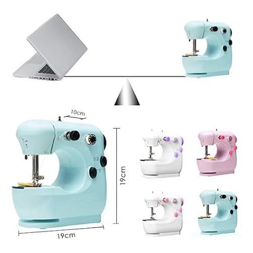  SOONHUA Mini Sewing Machine Electric Sewing Machine Multi-Function Portable Crafting Sewing Machine with Foot Pedal Adjustable 2-Speed for Home Sewing