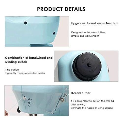  SOONHUA Mini Sewing Machine Electric Sewing Machine Multi-Function Portable Crafting Sewing Machine with Foot Pedal Adjustable 2-Speed for Home Sewing