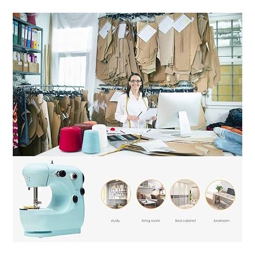  SOONHUA Mini Sewing Machine Electric Sewing Machine Multi-Function Portable Crafting Sewing Machine with Foot Pedal Adjustable 2-Speed for Home Sewing