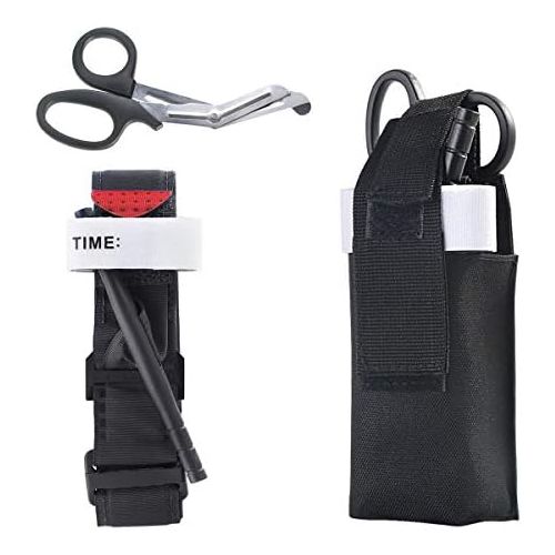  [아마존베스트]Tourniquet+Trauma Shear+Tourniquet Holder,First Aid Kit for Car Vehicle Outdoor Tactical SWAT Trauma Kit Stop The Bleed, One Hand Self Application by SOONHUA