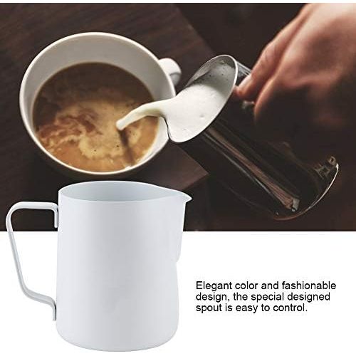  SOONHUA 350ml Milk Frothing Pitcher, Stainless Steel rCoffee Cup Latte Art Milk Frother Jug for Espresso Machines