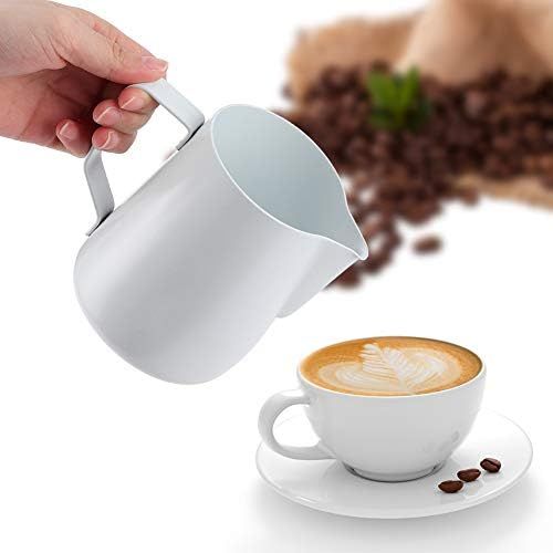  SOONHUA 350ml Milk Frothing Pitcher, Stainless Steel rCoffee Cup Latte Art Milk Frother Jug for Espresso Machines