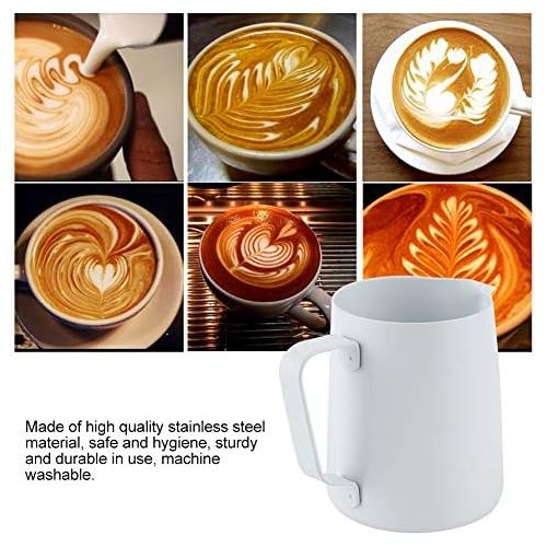  SOONHUA 350ml Milk Frothing Pitcher, Stainless Steel rCoffee Cup Latte Art Milk Frother Jug for Espresso Machines