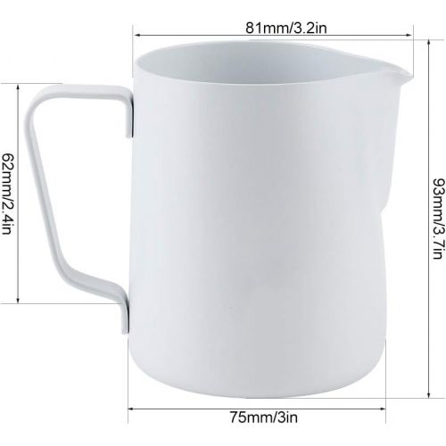  SOONHUA 350ml Milk Frothing Pitcher, Stainless Steel rCoffee Cup Latte Art Milk Frother Jug for Espresso Machines