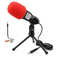Condenser Microphone,Computer Microphone,SOONHUA 3.5MM Plug and Play Omnidirectional Mic with Desktop Stand for Gaming,YouTube Video,Recording Podcast,Studio,for PC,Laptop,Tablet,P
