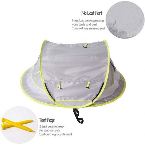  SOONHUA Portable Waterproof Baby Travel Tent Bed Baby with Sun Shelter Tent Pop Up Beach Tent Play Tent with 3 Pegs Picnic Beach Garden Home