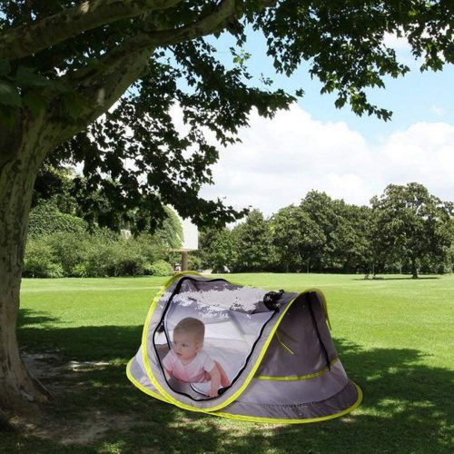  SOONHUA Portable Waterproof Baby Travel Tent Bed Baby with Sun Shelter Tent Pop Up Beach Tent Play Tent with 3 Pegs Picnic Beach Garden Home