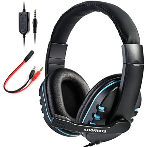  [아마존베스트]SOONHUA Xbox One, PS4 Gaming Headset with Microphone, Over-Ear Noise Isolation Bass Gaming Headphones with Microphone Surround Sound Volume Control for PC/Computers/Laptops/Cell Ph