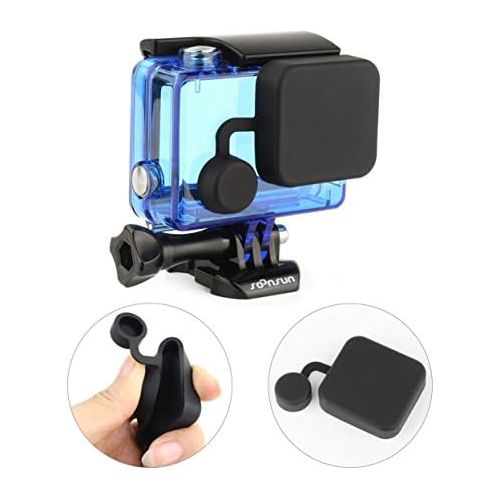  SOONSUN Skeleton Housing Case with LCD Touch Backdoor for GoPro Hero 4, Hero 3+, Hero 3 Cameras, Side Open Housing Case Allows Charging Camera Without Removing The Housing Case - T