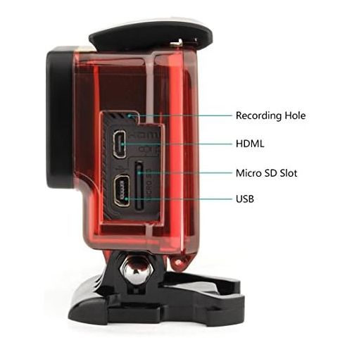  SOONSUN Skeleton Housing Case for GoPro Hero 4, Hero 3+, Hero 3 Cameras, Side Open Housing with LCD Touch Backdoor Allows Charging Camera Without Removing The Housing Case - Transp