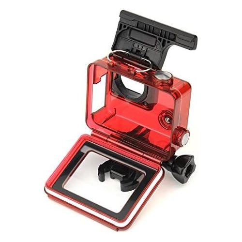  SOONSUN Skeleton Housing Case for GoPro Hero 4, Hero 3+, Hero 3 Cameras, Side Open Housing with LCD Touch Backdoor Allows Charging Camera Without Removing The Housing Case - Transp