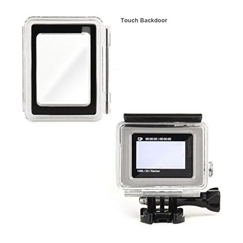  SOONSUN Backdoor Case Cover Kit for GoPro Hero 3+ Hero 4 Standard Waterproof Housing Case (Standard Backdoor + Skeleton Backdoor + LCD Touch Backdoor) - Standard Size Backdoor