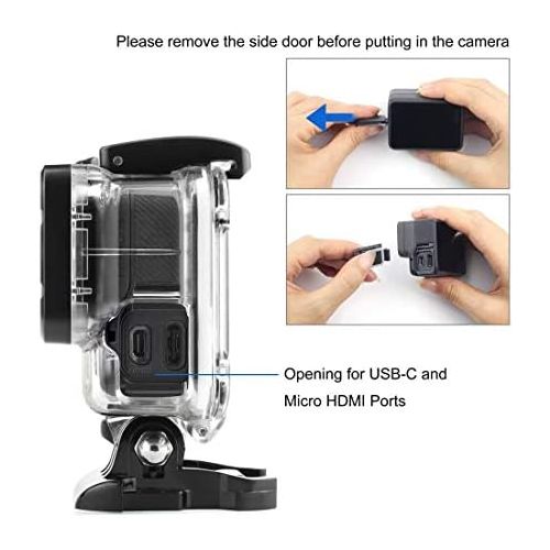  SOONSUN Side Open Protective Skeleton Housing Case for GoPro Hero 5 6 7 Black Hero (2018) Cameras - Includes Quick Release Buckle, Thumb Screw, Lens Cap