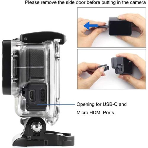  SOONSUN Side Open Protective Skeleton Housing Case for GoPro Hero 5 6 7 Black Hero (2018) Cameras - Includes Quick Release Buckle, Thumb Screw, Lens Cap