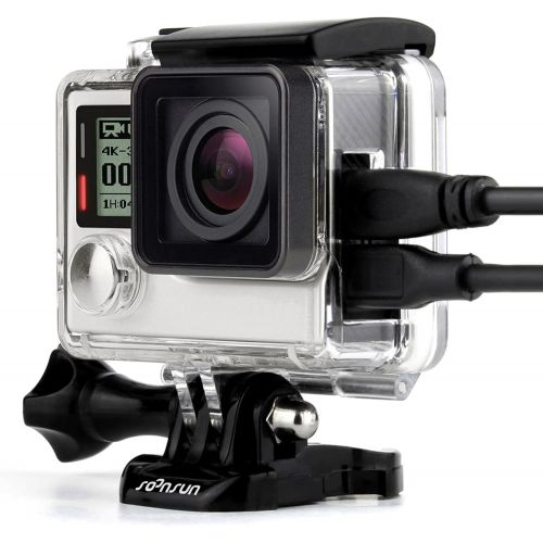  SOONSUN Side Open Protective Skeleton Housing Case for GoPro Hero 4 Black, Hero 4 Silver, Hero 3+, Hero 3 Cameras ? LCD Screen Touchable and Charging Without Removing The Housing C