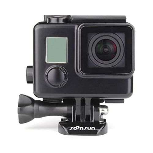  SOONSUN Blackout Standard Housing Case with LCD Touch Backdoor for GoPro Hero 4 3+ 3 Black Silver Action Camera