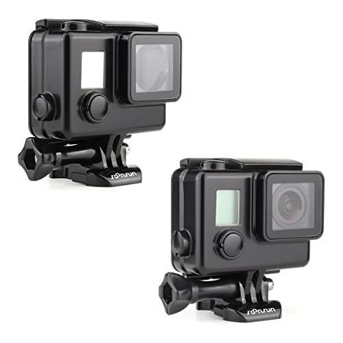  SOONSUN Blackout Standard Housing Case with LCD Touch Backdoor for GoPro Hero 4 3+ 3 Black Silver Action Camera