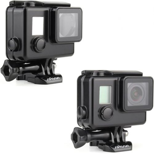  SOONSUN Blackout Standard Housing Case with LCD Touch Backdoor for GoPro Hero 4 3+ 3 Black Silver Action Camera