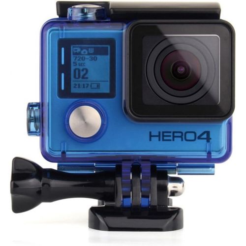  SOONSUN Protective Waterproof Dive Housing Case for GoPro Hero 4 Black, Hero 4 Silver, Hero 3+, Hero 3 Camera - Underwater 40 Meters (131 Feet) - Transparent Blue