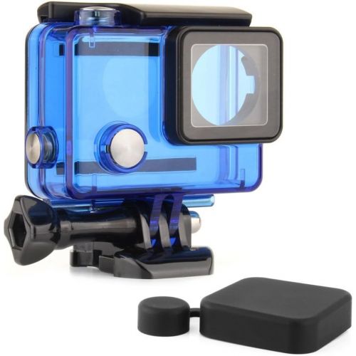  SOONSUN Protective Waterproof Dive Housing Case for GoPro Hero 4 Black, Hero 4 Silver, Hero 3+, Hero 3 Camera - Underwater 40 Meters (131 Feet) - Transparent Blue