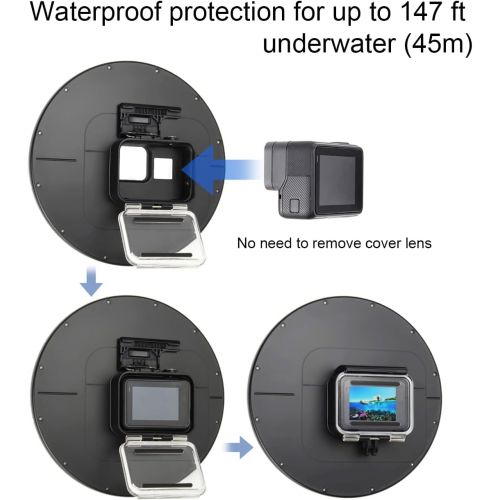  SOONSUN Dome Port Lens for GoPro Hero 5 6 7 Black Silver White Hero (2018) with Waterproof Housing Case Trigger Floating Hand Grip Underwater Diving Photography